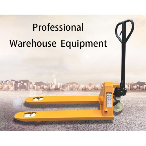 Yellow Color Hydraulic Pallet Truck / Manual Forklift Trolley For Warehouse