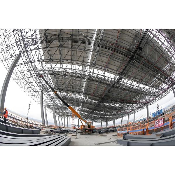 GB50009 EN1991 Rail Station Metal Roof Structure 150m - 300m Flat Roof Metal Carport