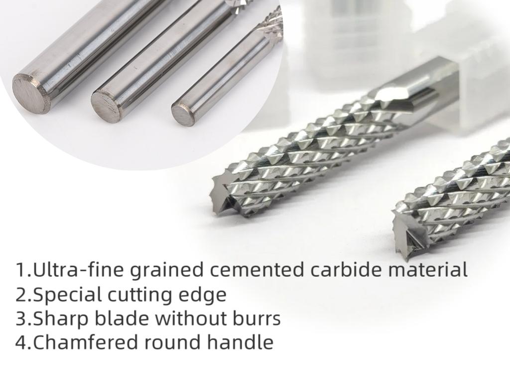 Uncoated 4.0*12*45L*4 Solid Carbide Corn Teeth End Mill CNC Router Corn Bit