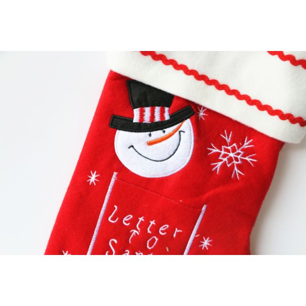 Personalized Christmas Stockings , Red Embroidered Christmas Stocking