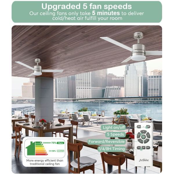 Modern Design Ventilador de teto de alto fluxo de ar com lâminas de 10 e MDF em cores OEM