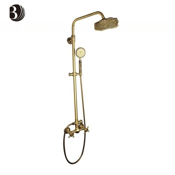 Round Shower Head Shape Classic Style Brass Bathroom Taps with Eco-Friendly Design