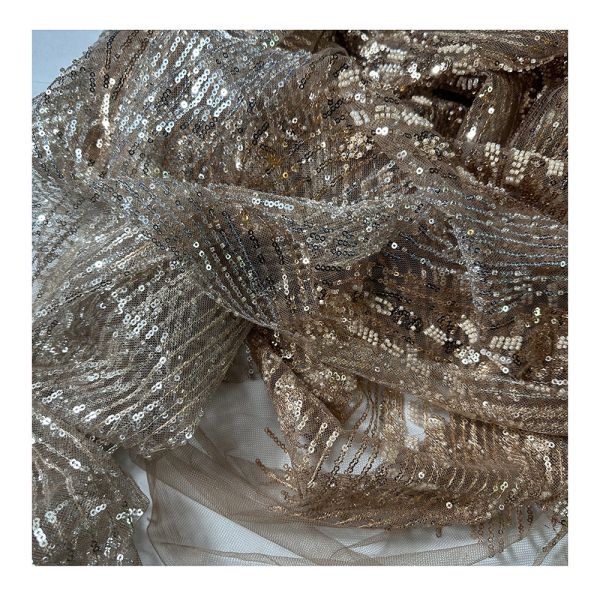 Moroccan Style Embroidery Sofa Fabric Upholstery Cotton Polyester Embroidery Lace Fabric Sequin Embroidery Fabric