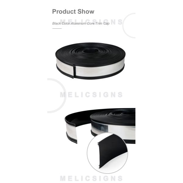 Weatherproof Black Sign Channel Letter Trim Cap High Strength