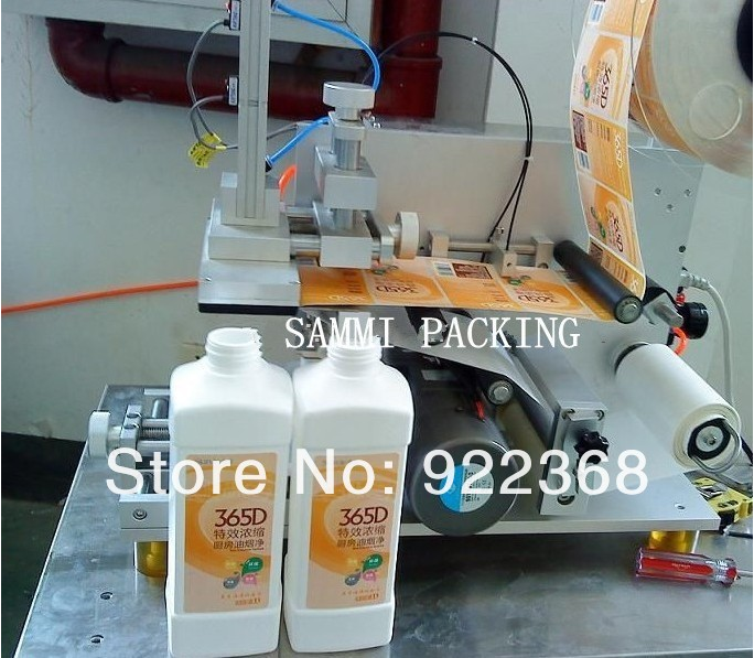 Máquina de etiquetado de envases de mesa semiautomática para botellas planas cuadradas