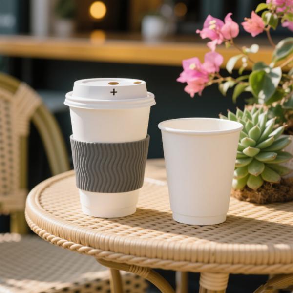 Logotipo personalizado ecológico biodegradable desechable para llevar bebida caliente taza de café de papel