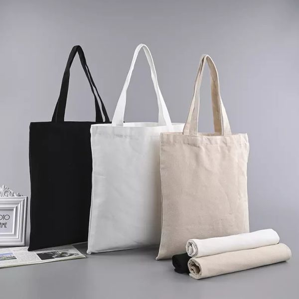 Medium Size Reusable Cotton Canvas Shopping Bag Customized and Custom for Shopping