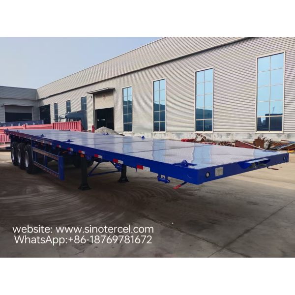 3 Axle Flatbed Semi Trailer with excellent stability  load capacity 40–50 tons