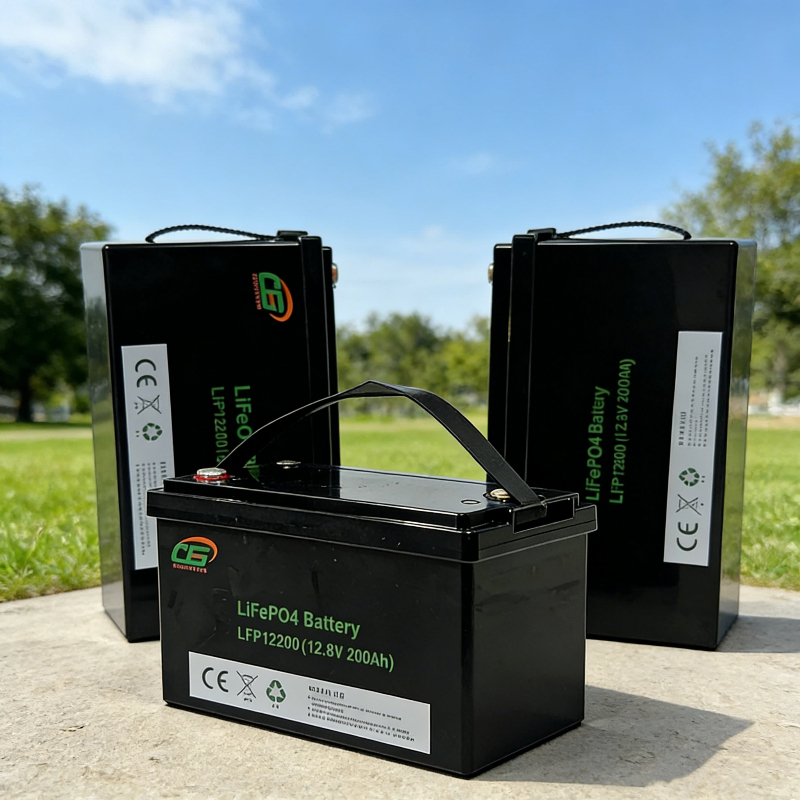 High Capacity LiFePO4 Battery 12.8v 25.6v 200ah 8000 Cycle Life with Intelligent BMS for Solar Storage/Boat/RV