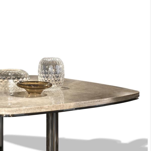 Home Marble Table Top Dining Table Luxury Modern Furnitures Stainless Steel Cross Foot