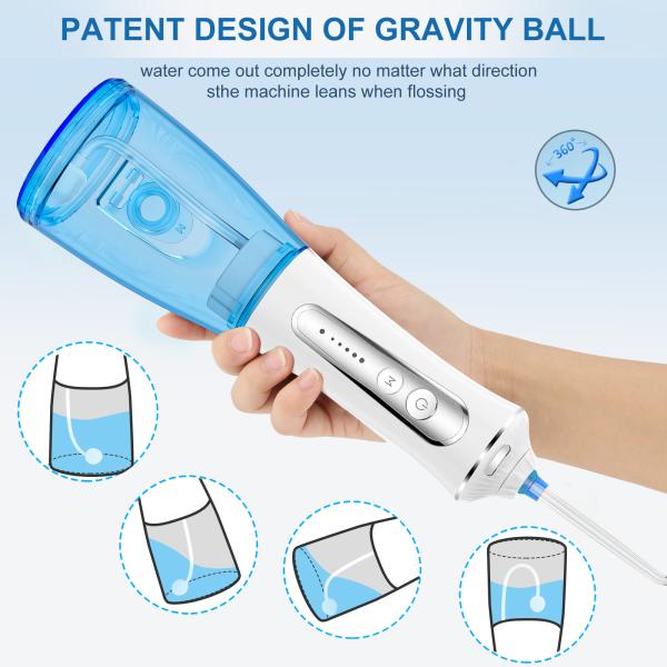 Flosser de água portátil de 300 ml IPX7 impermeável Irrigação oral sem fio Limpeador de dentes recarregável