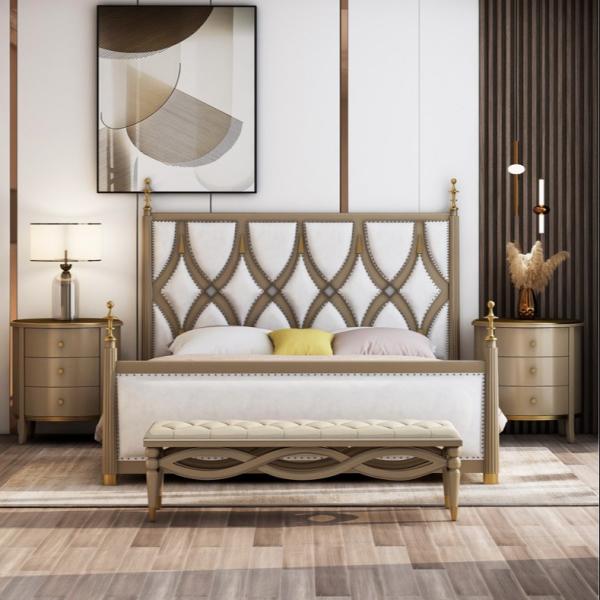 Solid Wood Bed End Bench Ottoman 1.5x0.5m Modern Bedroom Furniture Sets