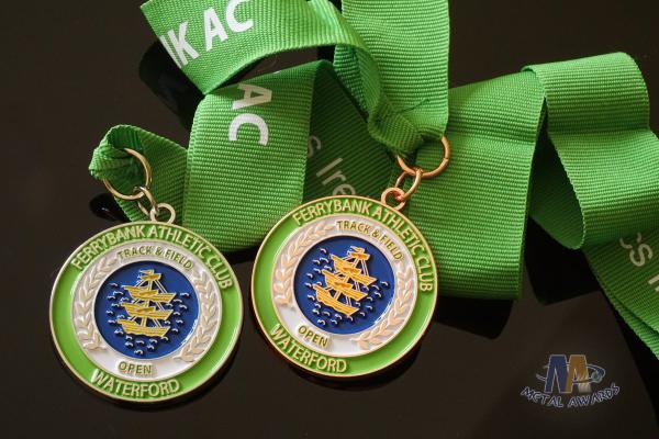 Sailboat Or Rowing Metal Award Medals Die Casting Processing With Soft Enamel Colors