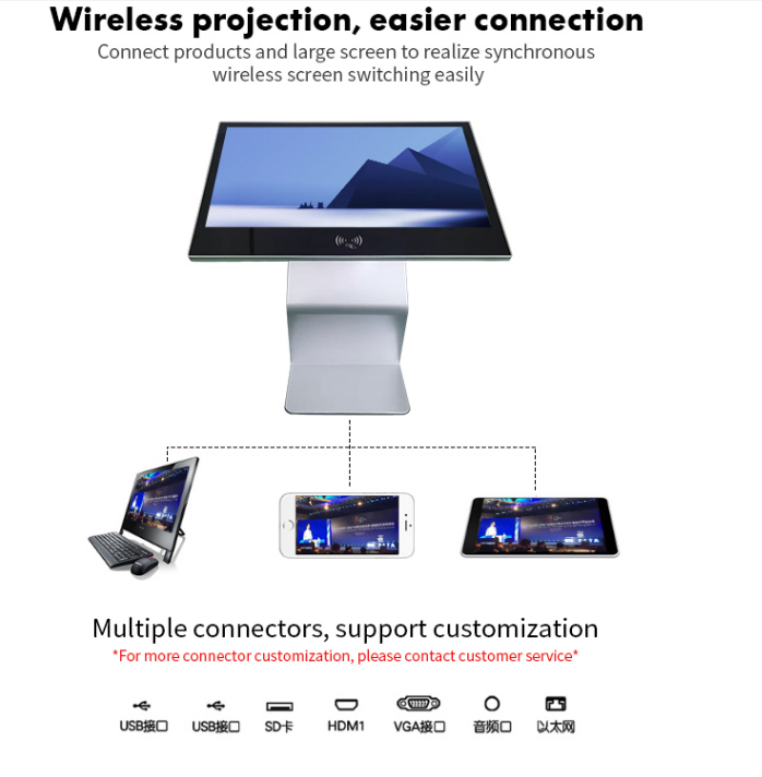 Стойки пола 55 цифров киоска экрана касания стойки тотем белой AIO дюйма k взаимодействующей умный