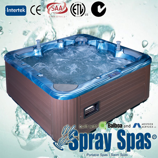 Massage outdoor 4 seats and 2 lounges acrylic hot tub with balboa GS510SZ control system