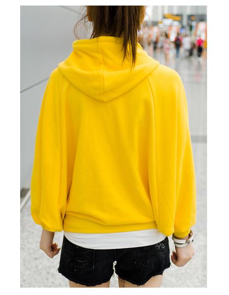 Bat рубашка, фуфайки желтых дам с капюшоном, длинняя втулка