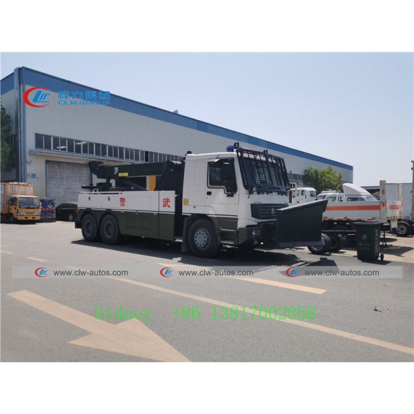 6X4 Sinotruk Howo Heavy Duty Wrecker Truck With Antiroit Shovel