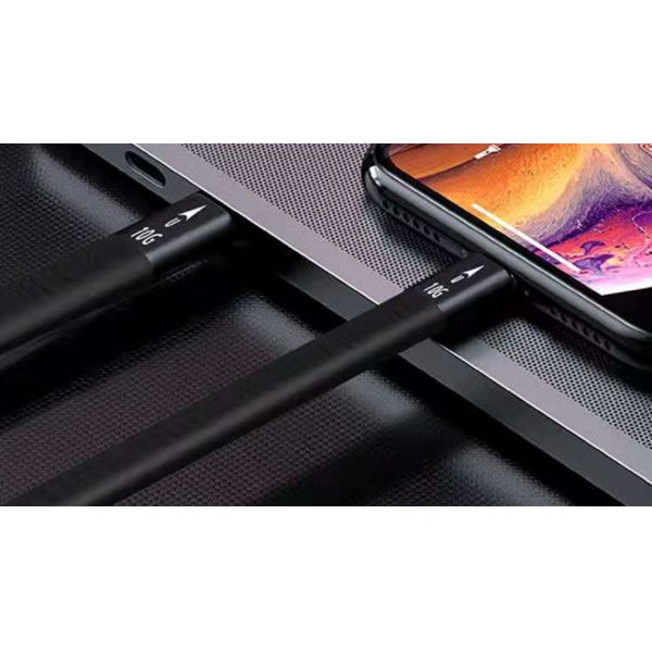 Flat Black Fast Data Transfer Cable Computer Android Phone Charger Cord