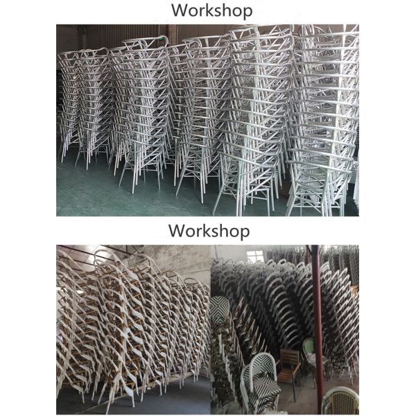 Cafe Chair Rattan Aluminium Metal Outdoor Bistro Chairs French