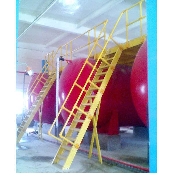 Power Plant Insulation Ladders Fiberglass Reinforced Plastic Step Ladders with Handrail