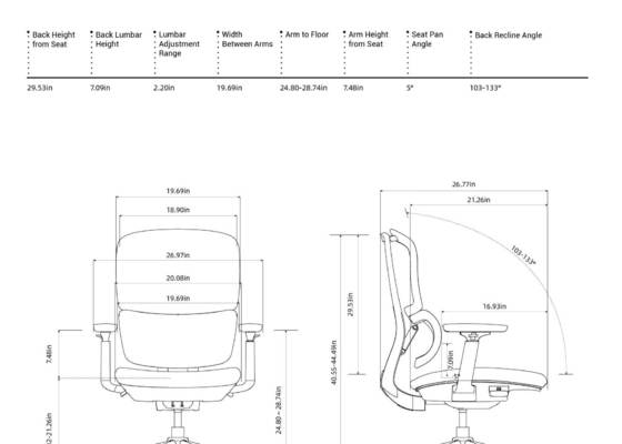 H2 Ergonomic Office Chair with 4.0 Dual-Back Design for Dynamic Spinal Support and Multiple Size Options