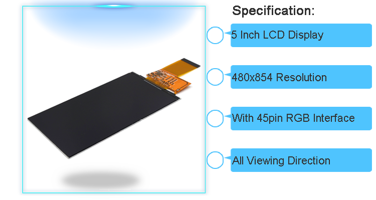 480x854 NT35510 FWVGA LCD TFT Screen 5 Inch IPS Display
