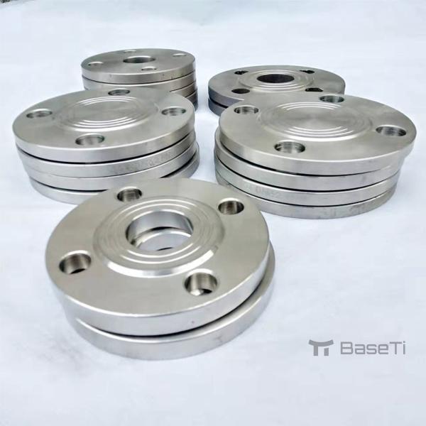 Circular Pipe Titanium Flange Polished Turned GR1 2 5 7 12 ASME B16.5 B16.47 For Medical