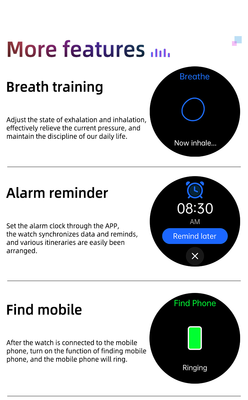 Экран касания дозора ЭКГ медицинской ранга дам умный полный 1,3 дюйма ОДМ