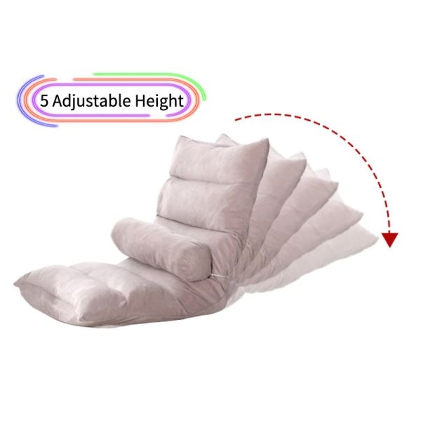 Minimalist Design Style Portable Floor Chair Legless Tatami with Back Support Fabric Cover Material