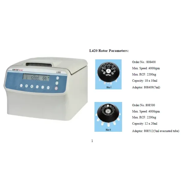Центрифуга на столешнице центрофуга с низкой скоростью L420-A