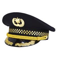 OEM classique Capitaine à large bordure Uniforme chapeau d'hôtesse de l'air Pilote Sécurité de compagnie aérienne Large bordure noire