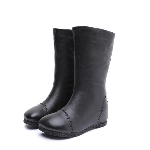 S237 Warm genuine leather handmade women's shoes thickened woolen cotton shoes fashion long tube women's boots batch