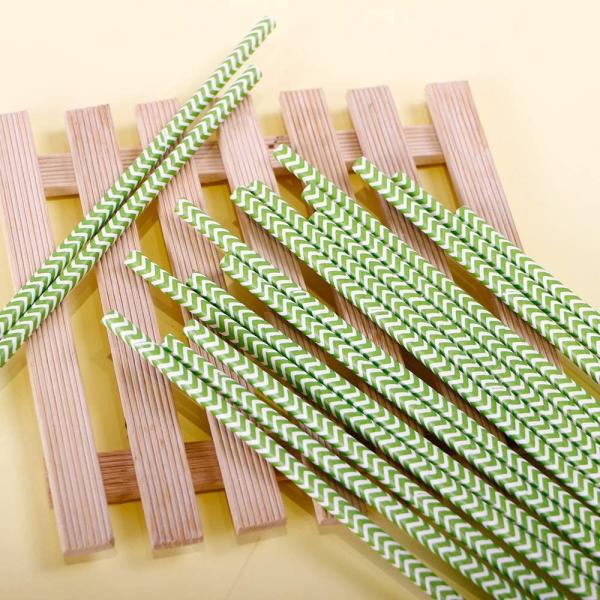 Chevron Branded Paper Straws