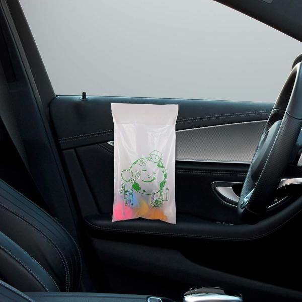 Biodegradable Disposable Car Trash Bags PLA Self Adhesive Portable Leak Proof Vomit Bags White Cartoon Trash Bags