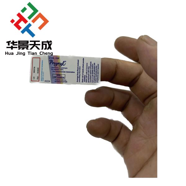 Square Shape Peptide Vial Holder Packaging Labels Stickers with Glossy Finish