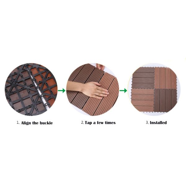 300mm*300mm Square Bathroom Deck Tile Made of Wood and Plastic Composite Material