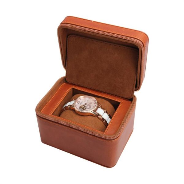 Custom Brand Genuine Leather Watch Boxes Fully Customized Leather Watch Case Holder