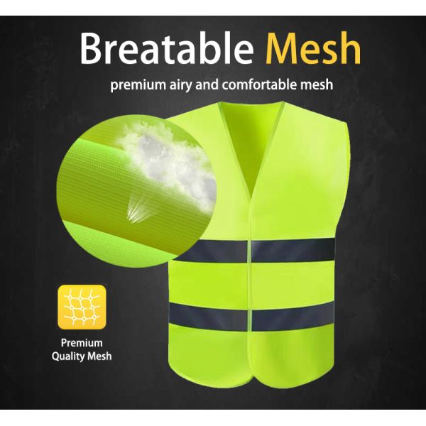 Outdoor Custom Reflective Safety Vest Coveralls Size L Green Reflective Jacket