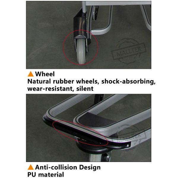 Intermational Airport Aluminum Alloy Airport Luggage Trolley With Brake