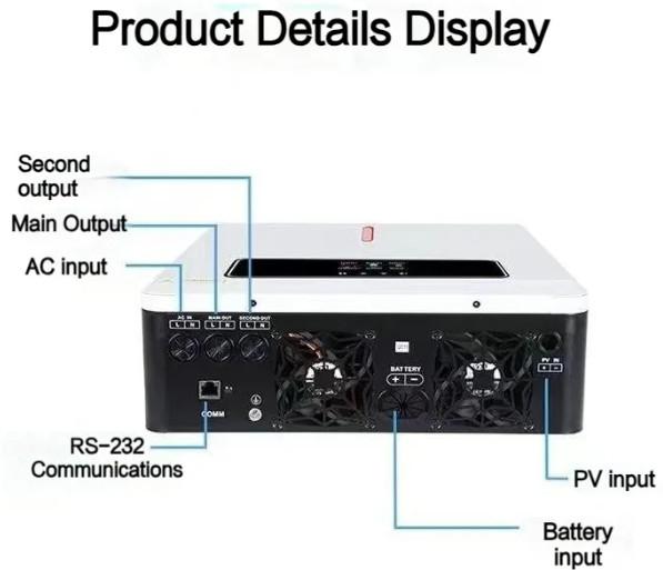 Portable Smart Hybrid Solar Inverter 3kw 6kw 24v 48v Off Grid Pure Sine Wave Output With Mppt Solar Charger