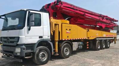 2017 Year 5 Axle 62 M Sany Used Concrete Pump Truck with Mercedes Benz in Red