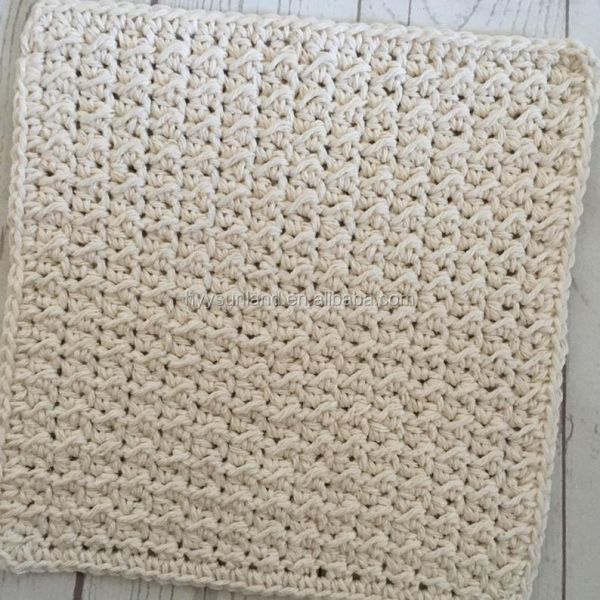 Y-F Kitchen Crochet Wash Cloth 100% Cotton Eco Friendly 3pk 9x9 Knitted Wash Dish Cloths