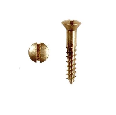 Yellow Brass Slotted Drive Oval Head Wood Screws  Round Head Furniture Screws
