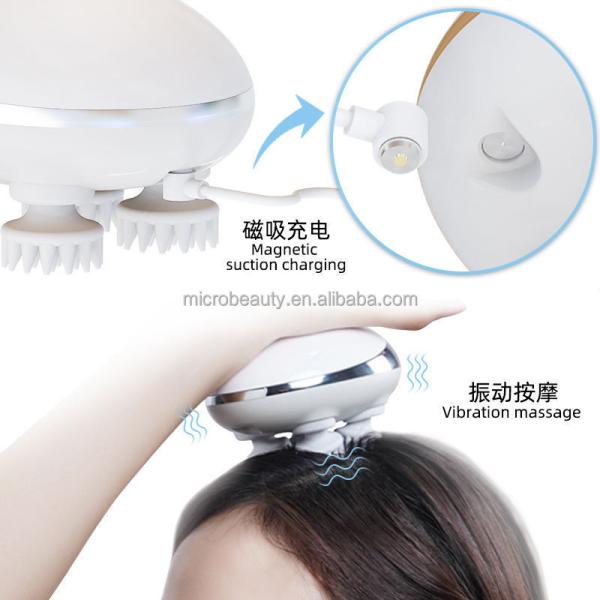White ABS Plastic Electric Relaxation Massager Vibrating Hair Scalp Massage Machine OEM