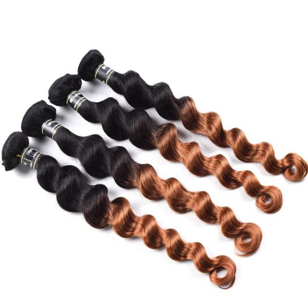 Pre-colored Ombre Human Hair Weave Loose Wave 1b/30 Peruvian Ombre Hair Extensions
