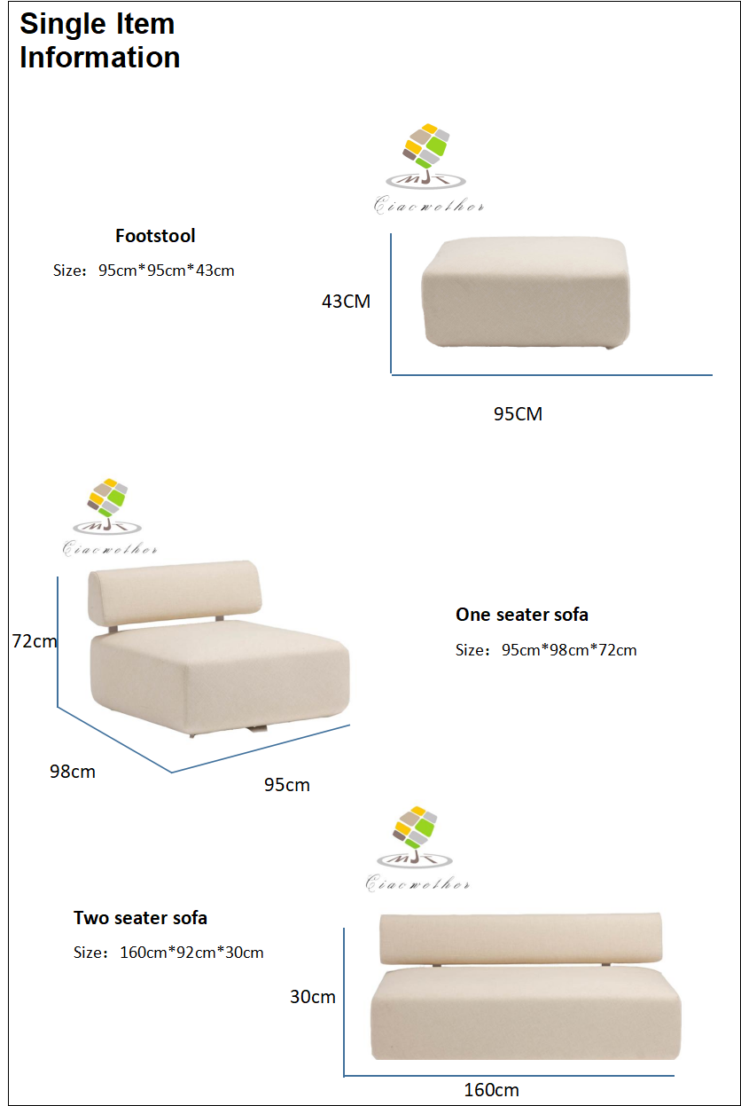 Set of Modern Design Style L Shape Couch for Patio Garden Outdoor Furniture