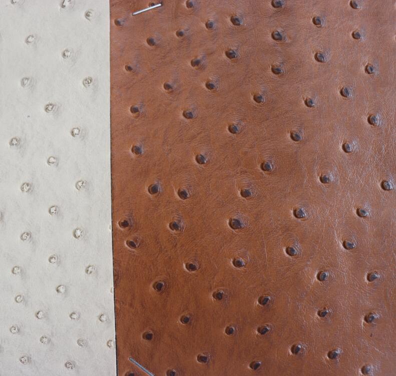 Ostrich Leather Materials PVC Faux Artificial Synthetic Leather Roll Fabric for Bag Sofa