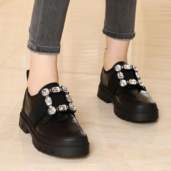 Black Flat For Women New Styles Office Lady Shoe , Casual Mary Jane Flat Shoe
