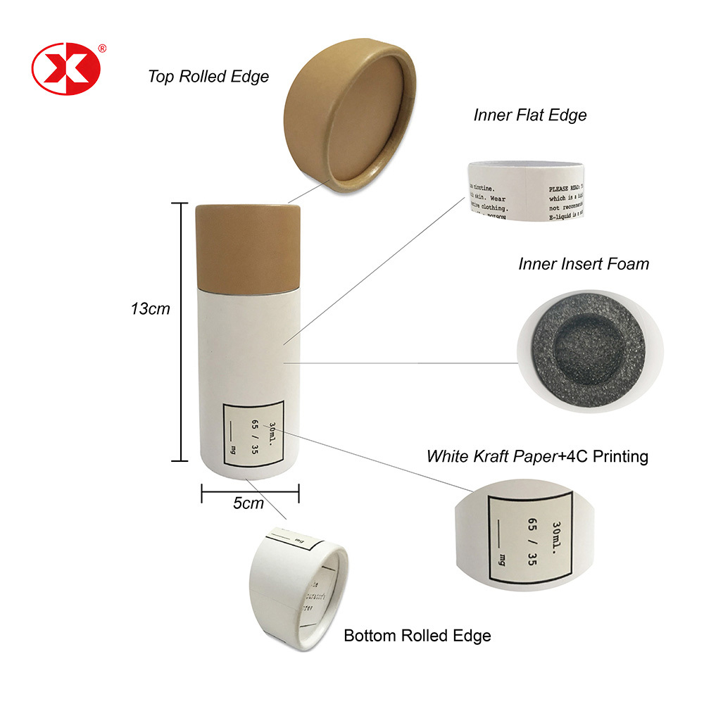 Customizable Paper Tube Box For Cosmetics Food And Industrial Products