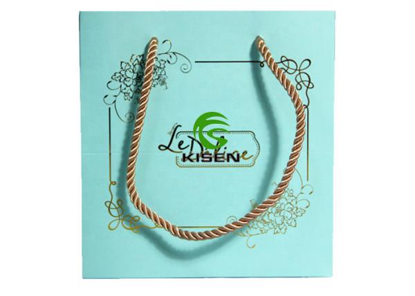Recycled Folded Retail Paper Shopping Bags High End With Twisted Handle